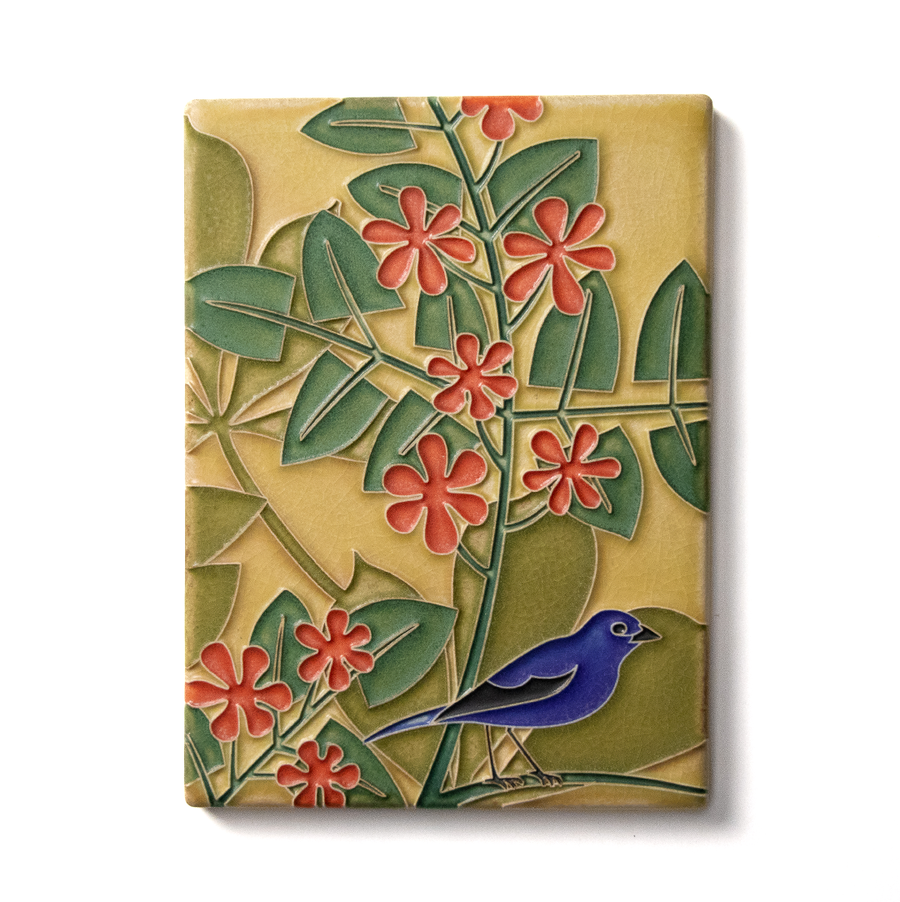 Bluebird  - Red Tile - 6" x 8"