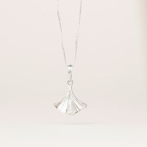 Ginkgo Necklace, Pewter