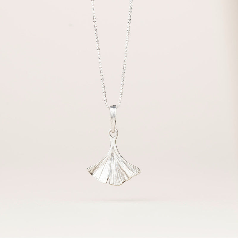 Ginkgo Necklace, Pewter