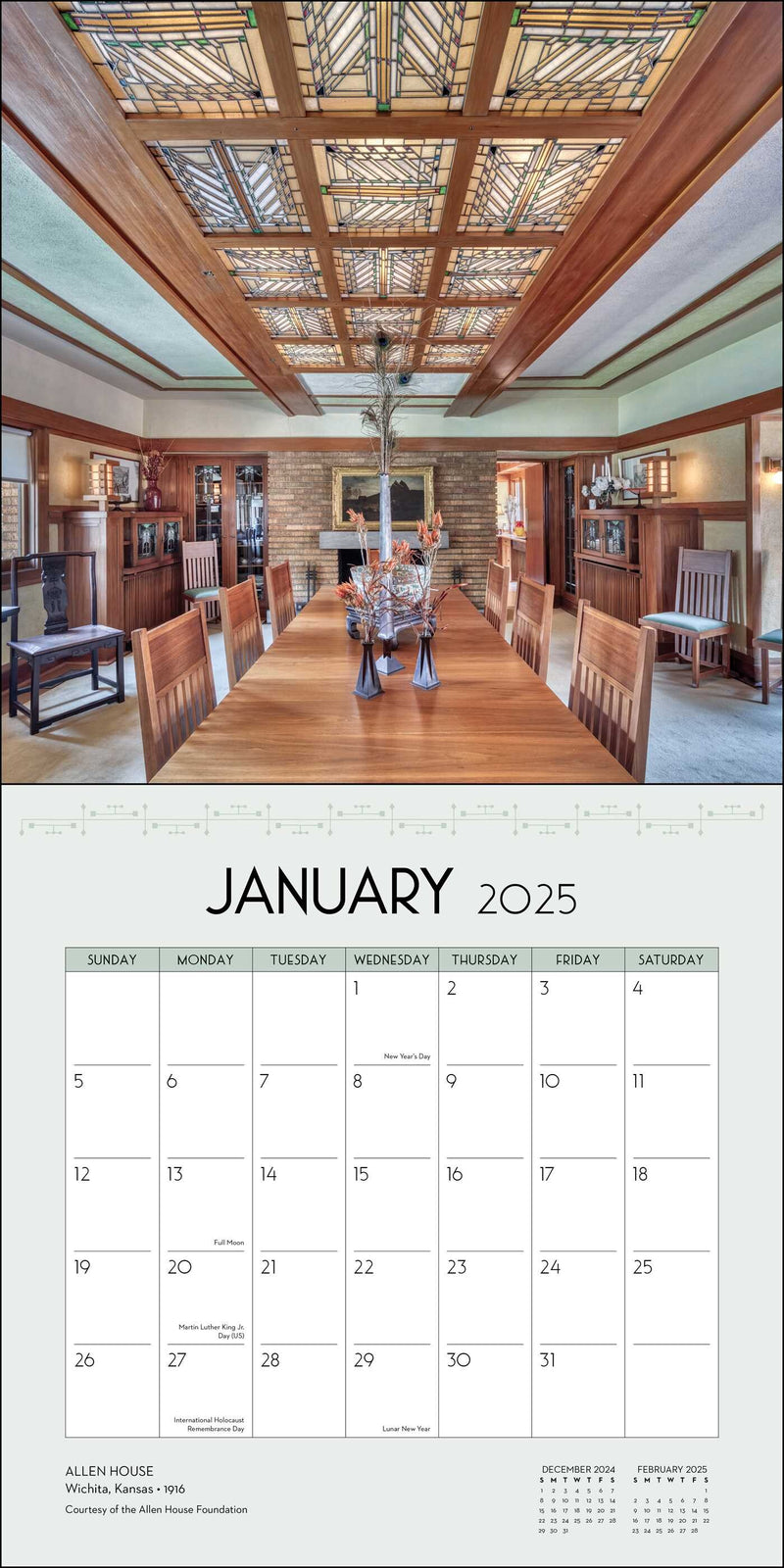 Frank Lloyd Wright Architecture 2025 Photography Wall Calendar