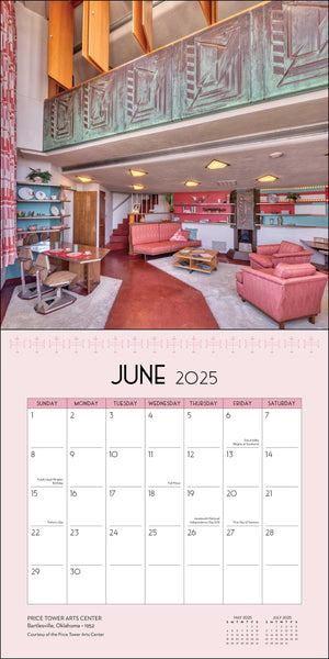 Frank Lloyd Wright Architecture 2025 Photography Wall Calendar