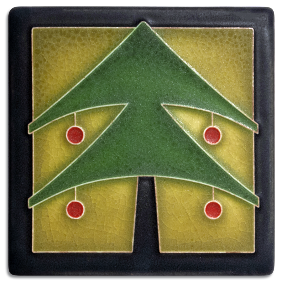 Christmas Tree Tile, Green 4" x 4"