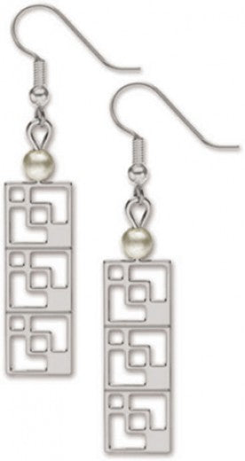 Earrings - Modernist Brick Screen